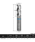 Vierdwin 3-flute carbide end mill, 3/4 in diameter, 4 in OAL for aluminum and copper