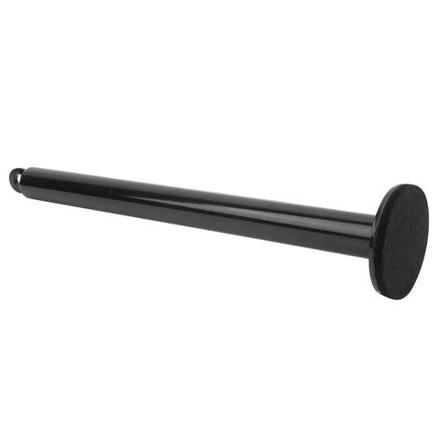 Heavy-Duty Barbell Loading Pin For DIY Gym 250 Lb Capacity 12.6 Inch Steel Rod With Sponge Base Tray, side view