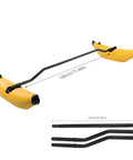 Outrigger Stabilizer Kit for Kayaks and Canoes, Inflatable Foldable Floating Balance Accessory, Yellow, with measurements shown