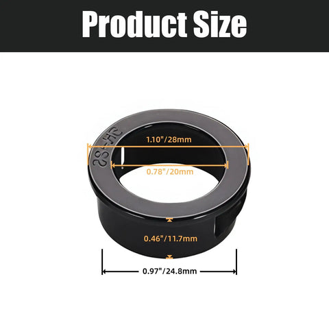 Product size view of 20 Pack Snap In Knockout Insulating Bushing Kit for Electrical Wiring, black nylon 6/6, 25mm mount size