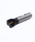 Oscarbide 3/4-inch straight shank indexable end mill, 1" cutting diameter, tin-coated, 3-1/4" length, 2 flutes, 2 inserts