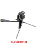 Flat Hurricane Hinge for Teardrop Trailers and Food Truck Windows, Extruded Aluminum Construction, side view, closed position