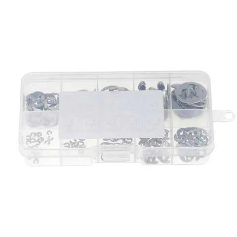 200 Piece Stainless Steel E Clip Washer Assortment Kit From M1 5 Through M10 304 Stainless Circlips Retaining Rings Kit