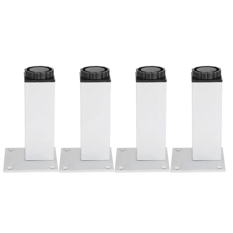 Adjustable Aluminum Sofa Legs And Cabinet Feet Set With Square Design, Built Tough For Couch, Chair, And Desk, Replaceable Screws