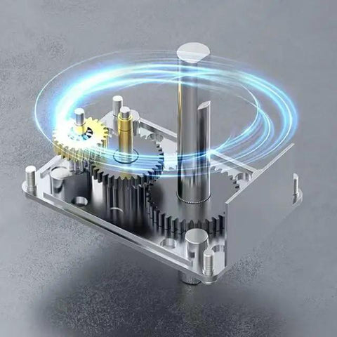 Internal view of Self Locking Worm Gear Motor 24V 200 RPM 4 5 Kg cm High Torque Geared Motor showing gears and 8mm shaft for robotics.