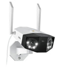 Dual Lens 2K 4MP Outdoor WiFi Security Camera With 150 Degree Ultra Wide View Color Night Vision Person and Vehicle Detection
