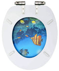 Top Shelf Soft Close Toilet Seat Pair Built Different With Dense MDF Boards And Deep Sea Pattern for hassle-free bathroom upgrades.