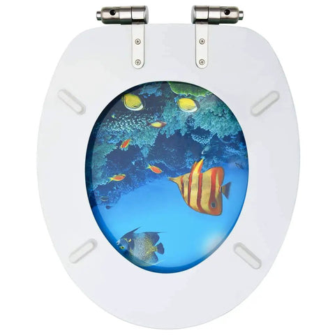 Top Shelf Soft Close Toilet Seat Pair Built Different With Dense MDF Boards And Deep Sea Pattern for hassle-free bathroom upgrades.