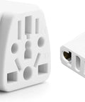 Must Have Lifesaver Universal Travel Adapter And Converter For US Outlets Type A And B, dual plug view, white compact design