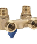 Washing Machine Shut Off Ball Valve With Beefed Up Brass Construction For Heavy Use, 1/2 Inch IPS Inlet To 3/4 Inch Hose Thread Outlet
