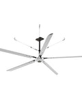Straight Up Powerhouse 24 Foot HVACLS Ceiling Fan Delivering 220V Single Phase Direct Drive Motion In Sleek Silver, 4 blades