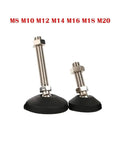 Heavy Duty Adjustable Furniture Leveling Feet With Swivel Nylon Base Carbon Steel Articulating Leg Mounts Fix Wobbly Tables Real Deal M10 Thread Two Pack with different heights.