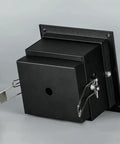 Recessed LED Ceiling Light, Downlight black housing with clips, designed for flush ceiling installation, mounting component.