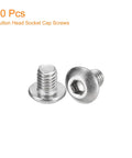 Top Shelf Bulletproof 304 Stainless Steel Button Head Socket Screws With Full Thread Hex Drive, 10 pieces, rugged design.