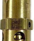 Brass safety pressure relief valve, front view, 1/4 in NPT, ring handle