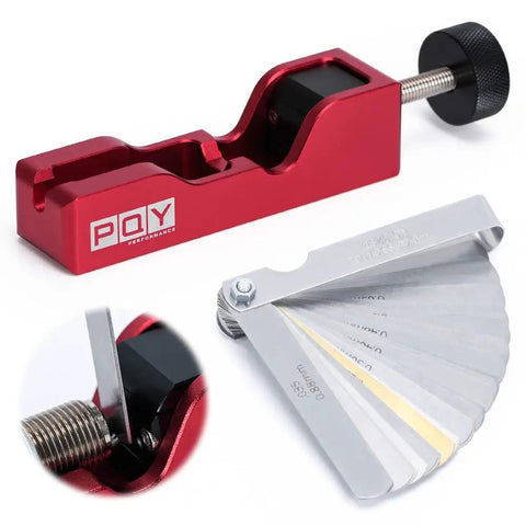 Universal Spark Plug Gap Tool With 32 Blades Steel Feeler Gauge For Most 10mm 12mm 14mm And 16mm Spark Plugs Red Aluminum Gapper Adjuster