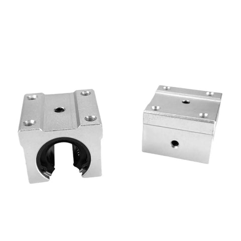 One Pc SBR16UU Linear Motion Ball Bearing Slide Block Bushing For 16mm Linear Shaft Guide Rail, aluminum body, CNC compatible.