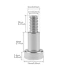 Ten Pack M6 Hex Socket Shoulder Screws Featuring A Slick Eight Millimeter Smooth Shoulder And Twelve Millimeter Thread, detailed dimensions shown.