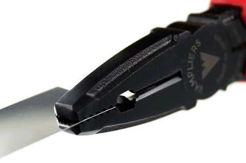Close-up of Brute 6.25 Inch Screw Extractor Pliers for stripped and damaged screws with black oxide finish and high carbon steel.