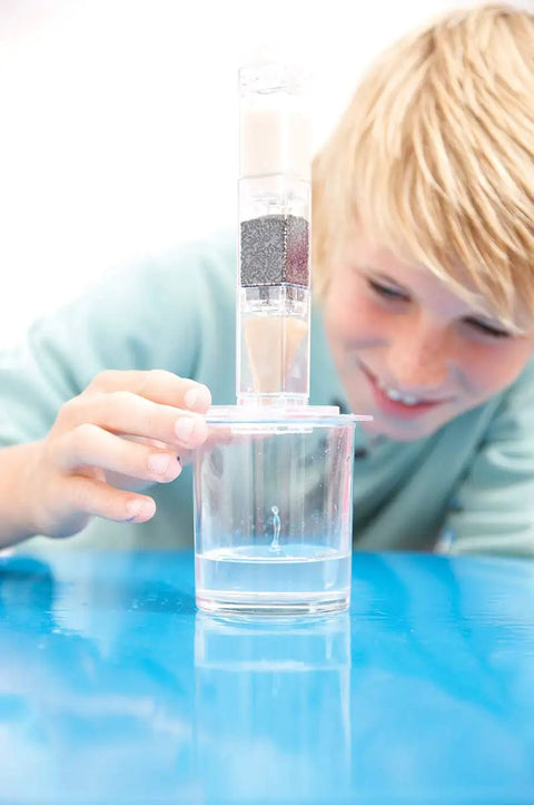 Child using Hands-On Desalination Kit For Kids And Teens A Cool Lab Grade Science Toy To Learn Climate Change Global Warming And Salt Removal