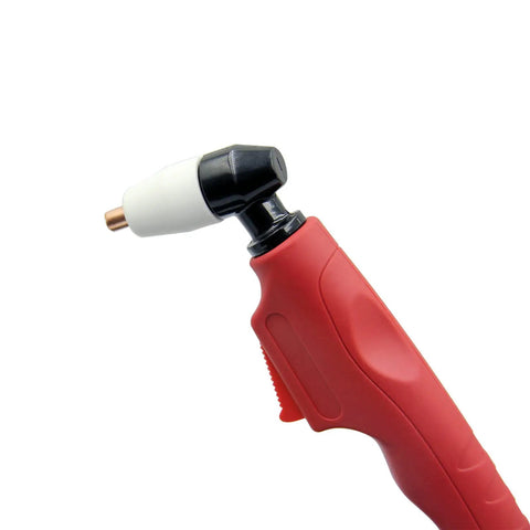 Pt 31 Air Plasma Cutting Torch 40 Amp With 13 Foot Cable Compatible With Cut 45 And Ct Plasma Machines close-up of the torch head.