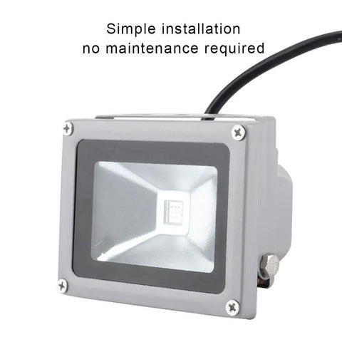 Onythral RGB LED Flood Light for Garden Lighting Remote Control shown from the front, highlighting its compact design and LED bulb.