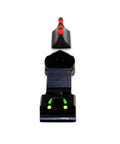 Image of Adjustable FireSight Set For Three Eighths Dovetail Sights Replaces Front Bead With Fiber Optic showing rear and front view.
