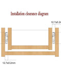 Installation clearance diagram for Beefed Up Heavy Duty Soft Close Drawer Slides With Lock, dimensions shown.