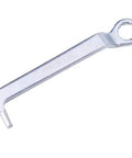 Compact metal spanner wrench on a white background