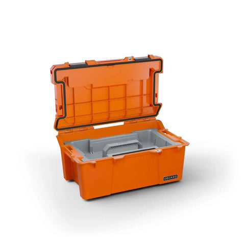 Sixer 16 Protective Case With Removable Tool Tray Blaze Orange, open hard case, heavy duty, all terrain, quick access top tray