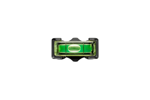 Low Profile Camera Bubble Level For Cages Rigs And Tripods With Anti Twist Pin And One Quarter Twenty Or Three Eighths Sixteen Mount top view