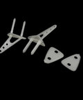Five Pack RC Plane Control Horn Kit White For Aircraft With Three Holes And 3 X 10mm Screws, Lightweight Plastic Design