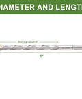 Masonry drill bit, 1/2-inch diameter by 8 inches, carbide-tipped with 3-flat shank for hammer drills