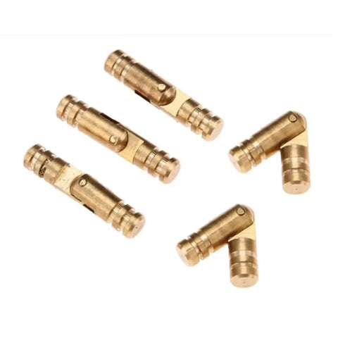 Concealed Barrel Hinges In Brass Finish For Jewelry Boxes And Cabinets, Invisible Hardware Hinge, 4x20mm shown in different angles