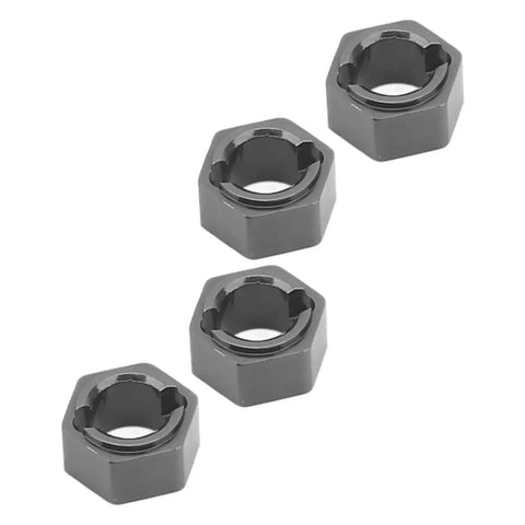 4 pcs 7Mm Hex Wheel Hub Adapters For RC Scale Crawlers, Bulletproof Cnc Aluminum Alloy for 1/24 models with secure locking pins.