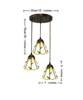 Pastoral Tiffany Style 3 Light Pendant Lamp With 10 Inch Green Leaves Stained Glass Shade E27 Ceiling Hanging Light for Dining Room