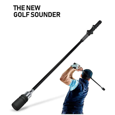Right Handed Golf Swing Trainer Aid With Click Feedback For Rhythm Tempo And Grip Improvement Muscle Memory Builder shown with user demonstration.