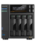 Badass 18TB NAS Bundle Featuring AS6804T Lockerstor Four Bay Server with four drive slots and LCD display for network storage.