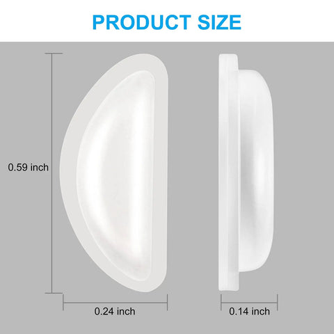 Soft Silicone Eyeglass Nose Pads With Air Chamber For Comfort And Anti Slip Grip Self Adhesive Cushioned Nose Pad Set For Glasses And Sunglasses Heightened Fit And Reduced Slippage 10 Pairs Clear, showing product dimensions