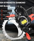 Rugged 16 Inch Concrete Ring Saw With Beefy 12000 Watt Motor Adjustable Wet Cutting Depth For Brick Stone Tile And Demolition Jobs Cuts Like Butter Comes With Premium Diamond Blades And Cooling Pump, showing high-strength diamond saw blade.