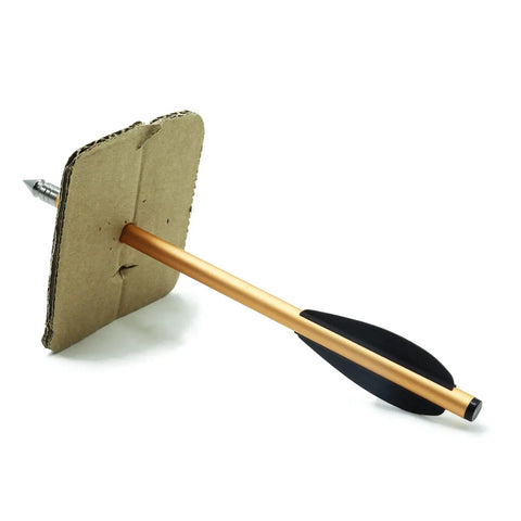 Aluminum Crossbow Bolts 6.3 Inch Arrows with Nickel Plated Steel Tips for 50 to 80 Lbs Crossbows in target cardboard