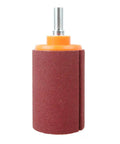 Game Changing Two By Three Inch Sanding Drum Kit For Drill Press And Hand Tools Cut To Size Sheet Abrasive For Fast Track Woodworking And Knockout Contour Sanding Results, close-up of red sanding drum.