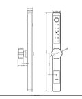 Sleek Fingerprint Smart Lock For Narrow Doors Features Zero Fumble Keyless Entry And Hassle Free Simple Install dimensions drawing