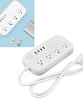 Smart Power Strip With Surge Protection Four Heavy Duty Outlets And Fast Usb Charging Ports For Home Office Tech close-up view
