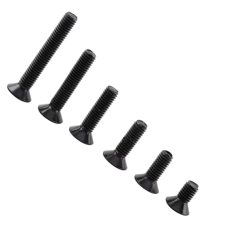 M3 Hex Socket Screws And Nuts Kit, Alloy Steel 250PCS Assorted Bolts Set, M3 X 6mm 8mm 10mm 12mm 16mm 20mm, Flat Head, Perfect For DIY 3D Printing, Sheet Metal, Woodworking And Home Repairs black flat head screws