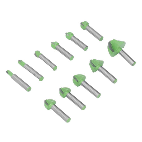 Jiawu Premium Round Nose Router Bit Kit 11 pieces made of cemented carbide for heavy duty woodworking projects.