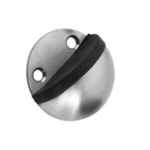 Dome Door Stop With Rubber Bumper 304 Stainless Steel Floor Stopper Keeps Walls Safe From Dings 45 By 45 By 24 Mm Punch Free Or Screw Mount
