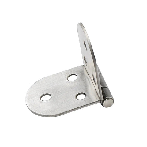Folding Table Hinge Kit With Flush Mounted Self Supporting Stainless Steel Hinges For Cabinets, side view with three holes