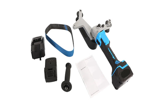 Rig Ready Pipe Belt Sander And Tube Grinder For Flawless 360 Degree Polish, featuring metal wrench and sanding belt.