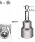 Two Piece Backup RV Jack Socket Drill Adapter with 1/4 Inch Quick Connect Hex Shank, 19mm Hex Drive, 65mm Length